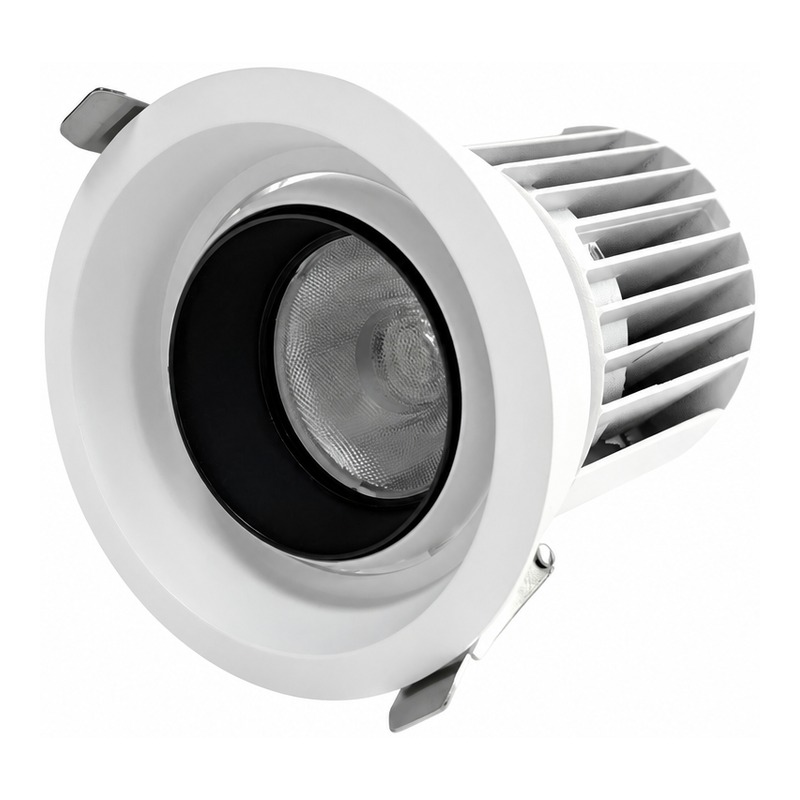 4inch Aluminum LED Downlight Housing Kit Model 6206A, round 32w, Angle 3 View