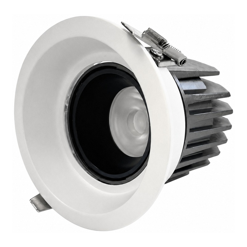 5inch Aluminum LED Downlight Housing Kit Model 6213A, round 40w, Angle 3 View