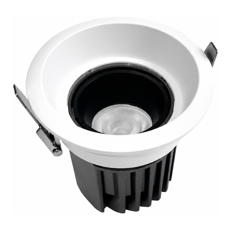 5-inch Aluminum LED Downlight Housing Kit Model 6213a, white-black Finish, High Heat Dissipation Ceiling Light Shell