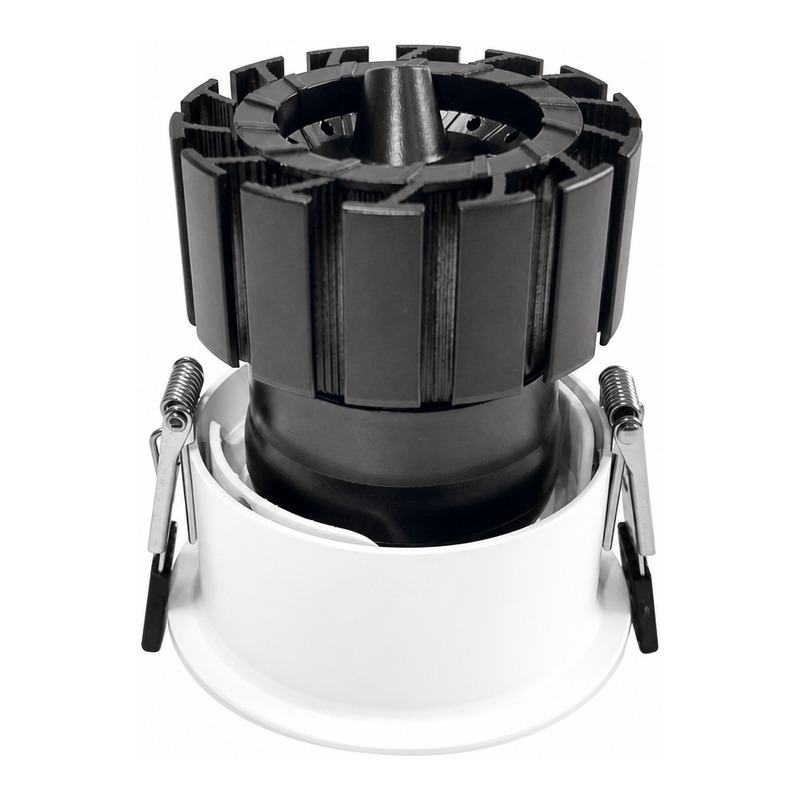 4-inch Aluminum LED Downlight Housing Kit Model 6215, white-black Finish, High Heat Dissipation Ceiling Light Shell