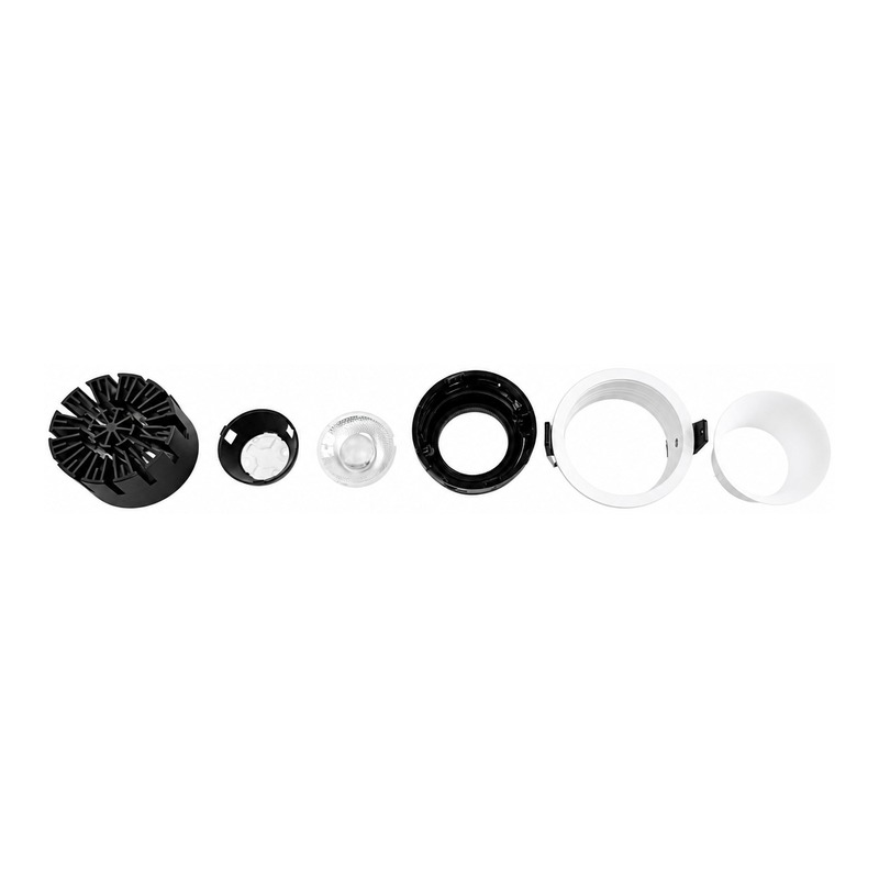 3inch Aluminum LED Downlight Housing Kit Model 6201, round 35w, Angle 4 View
