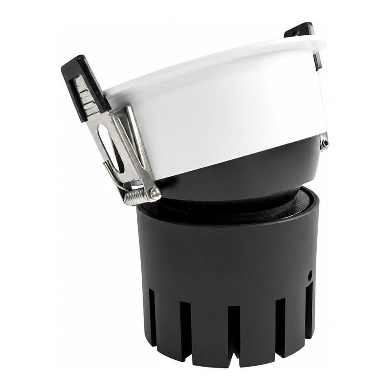 3-inch Aluminum LED Downlight Housing Kit Model 6201, white-black Finish, High Heat Dissipation Ceiling Light Shell