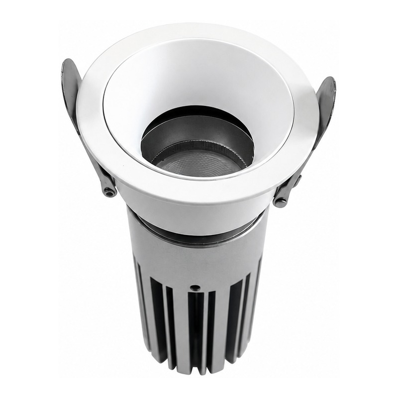 2.5inch Aluminum LED Downlight Housing Kit Model 6203, round 20w, Angle 1 View