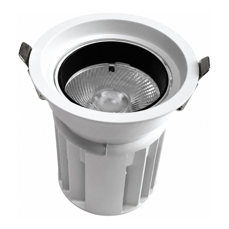 6-inch Aluminum LED Downlight Housing Kit Model 6205, white-black Finish, High Heat Dissipation Ceiling Light Shell