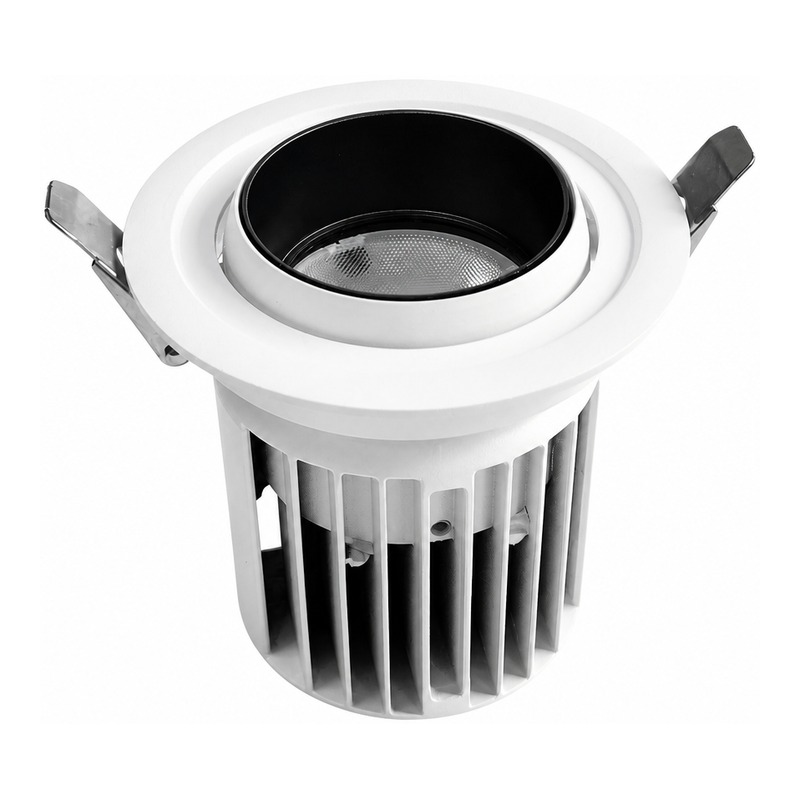 8-inch Aluminum LED Downlight Housing Kit Model 6206, white-black Finish, High Heat Dissipation Ceiling Light Shell