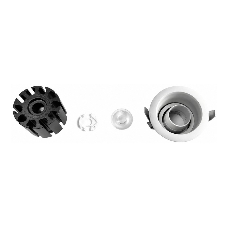 4inch Aluminum LED Downlight Housing Kit Model 6208, round 60w, Angle 4 View