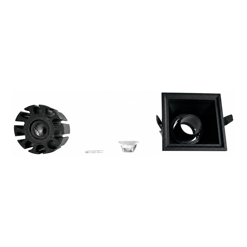 4inch Aluminum LED Downlight Housing Kit Model 6209, square 60w, Angle 2 View