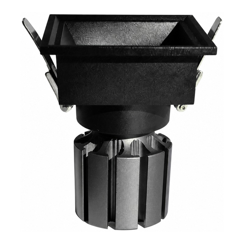 4inch Aluminum LED Downlight Housing Kit Model 6209, square 60w, Angle 4 View