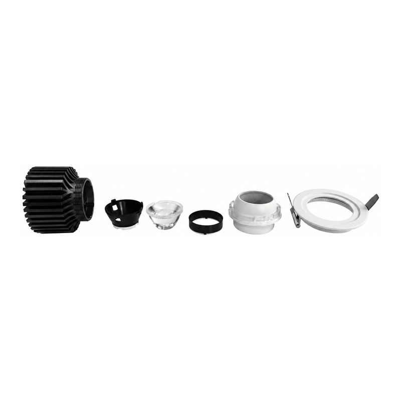 5inch Aluminum LED Downlight Housing Kit Model 6212, round 65w, Angle 1 View
