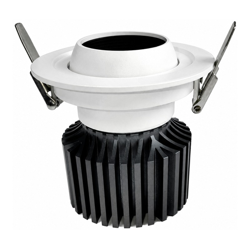 5inch Aluminum LED Downlight Housing Kit Model 6212, round 65w, Angle 2 View