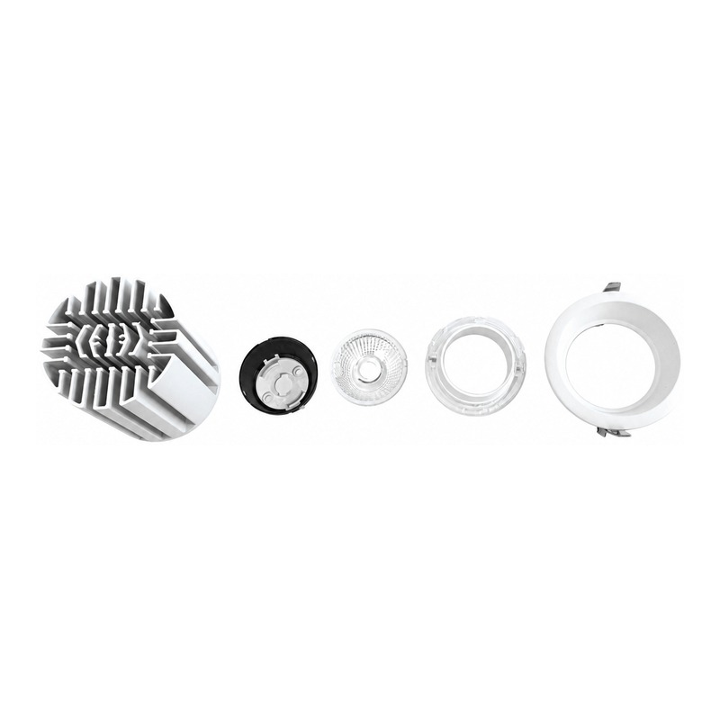 4inch Aluminum LED Downlight Housing Kit Model 6216, round 35w, Angle 2 View